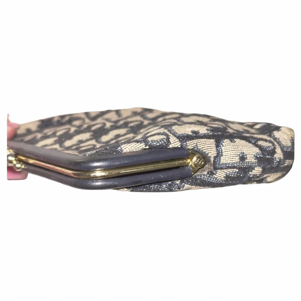 Vintage Dior Navy Trotter Kisslock Wallet Pouch